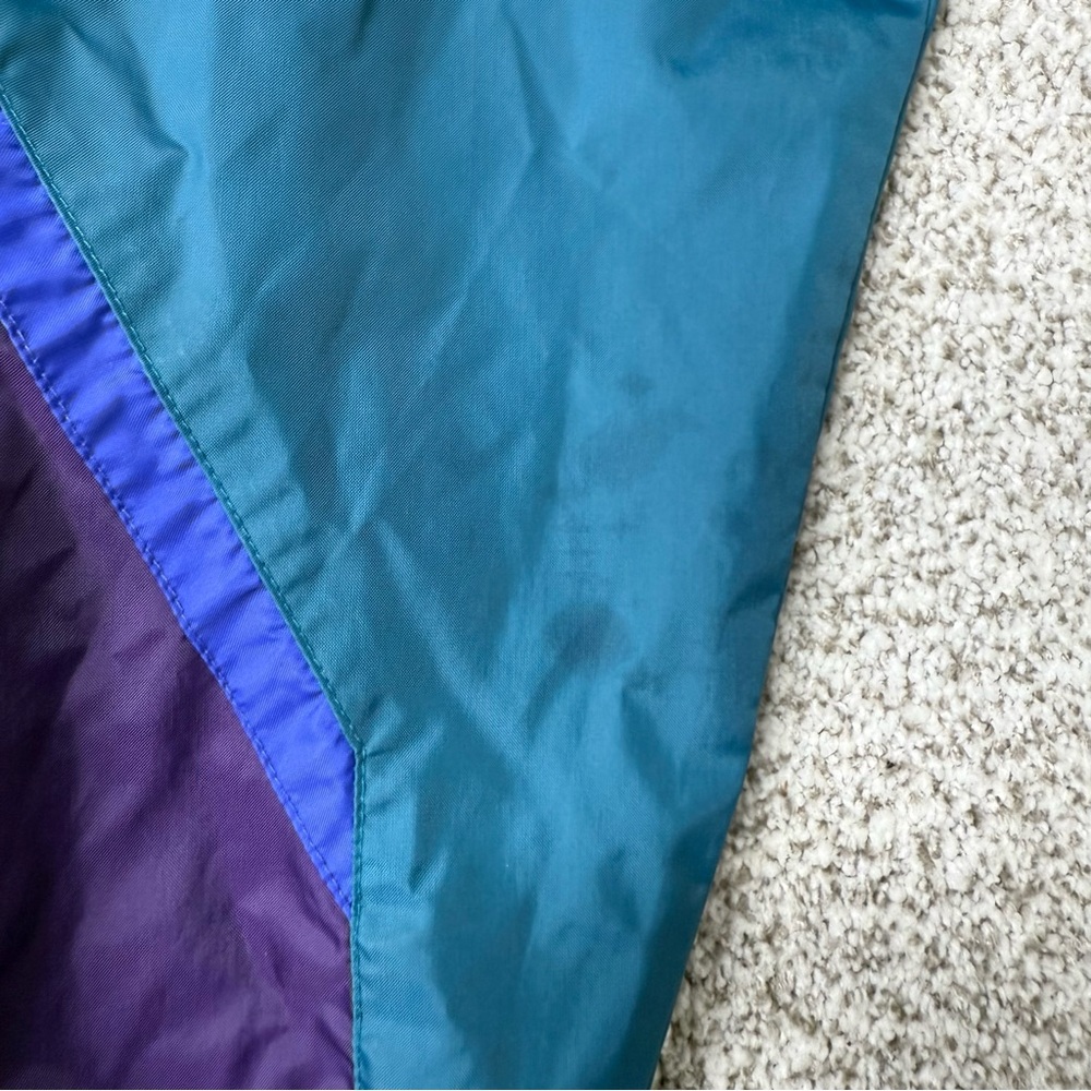 Men’s Vtg 90s Columbia Purple/Blue/Teal Windbreaker Nylon Jacket 1/2‎ Zip Coat L - Picture 9 of 13